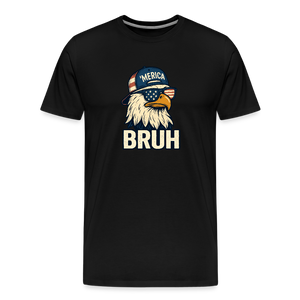 Funny Bruh Patriotic Eagle Men's Premium T-Shirt - black