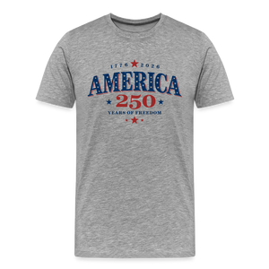 America 250 Years Freedom Retro Americana Men's Premium T-Shirt - heather gray