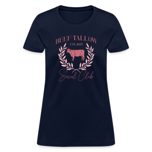 Beef Tallow Social Club Women's T-Shirt - navy
