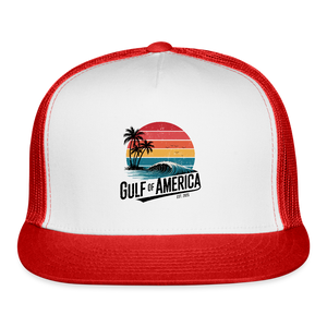 Gulf of America Trucker Hat - white/red
