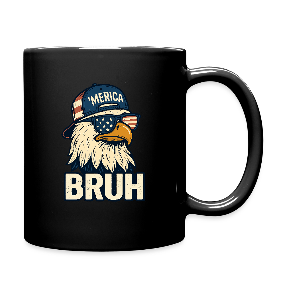 Funny Bruh Patriotic Eagle Full Color Mug - black