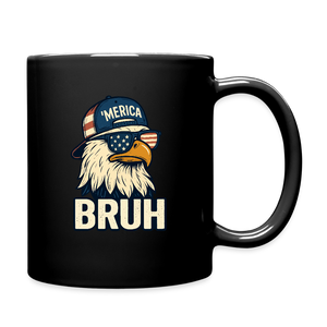 Funny Bruh Patriotic Eagle Full Color Mug - black