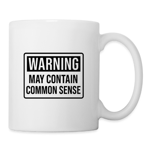Warning - may contain common sense Coffee/Tea Mug - white