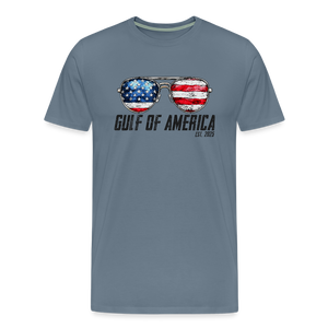Gulf of America Sunglasses Patriotic Men's Premium T-Shirt - steel blue