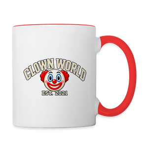 Clown World Est. 2021 Red Accent Mug - white/red