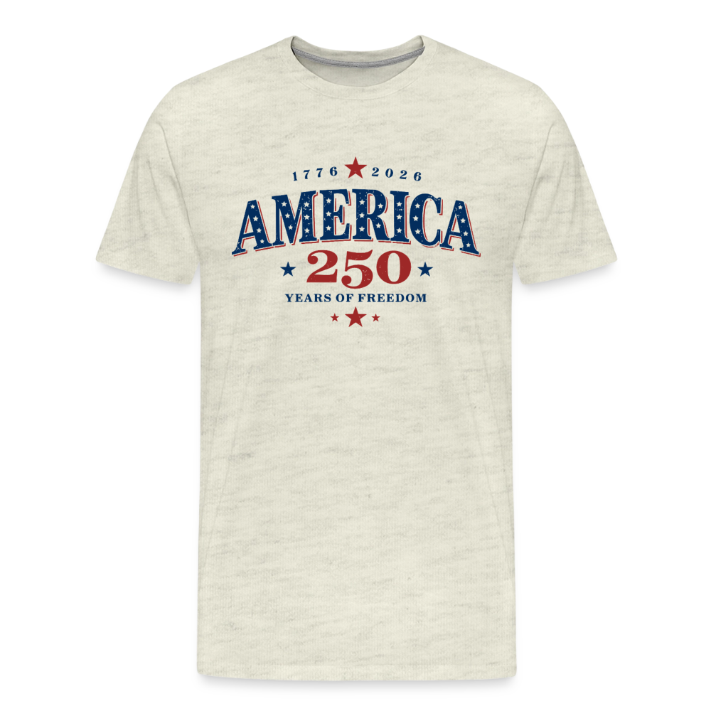America 250 Years Freedom Retro Americana Men's Premium T-Shirt - heather oatmeal