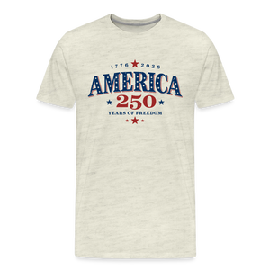 America 250 Years Freedom Retro Americana Men's Premium T-Shirt - heather oatmeal