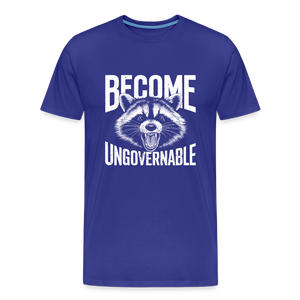 Vintage Angry Raccoon Become Ungovernable Men's Premium T-Shirt - royal blue