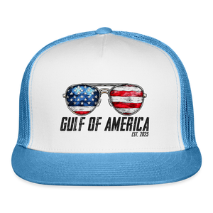 Gulf of America Sunglasses Patriotic Trucker Hat - white/blue