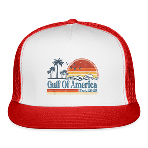 Gulf of America v2 Trucker Hat - white/red