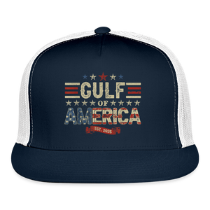 Patriotic Gulf of America Trucker Hat - navy/white
