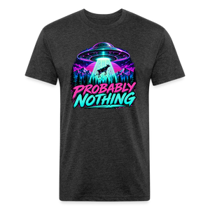 Probably Nothing UFO Alien Abduction – Men's Fitted Graphic T-Shirt - heather black