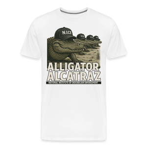 Alcatraz Gator Enforcement Men's Premium T-Shirt - white
