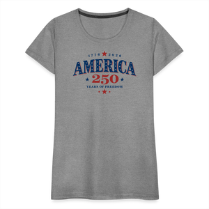 America 250 Years Freedom Retro Americana Graphic Women’s Premium T-Shirt - heather gray