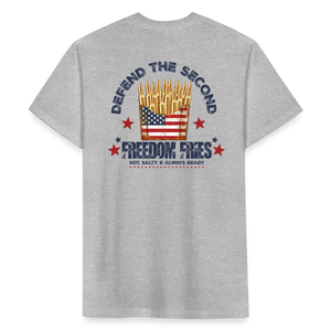 Defend The Second - Freedom Fries Fitted Cotton/Poly T-Shirt by Next Level - heather gray