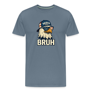 Funny Bruh Patriotic Eagle Men's Premium T-Shirt - steel blue