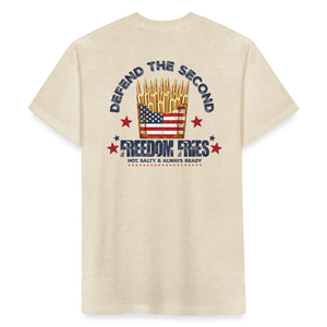 Defend The Second - Freedom Fries Fitted Cotton/Poly T-Shirt by Next Level - heather cream