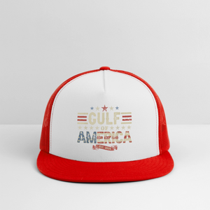 Patriotic Gulf of America Trucker Hat - white/red