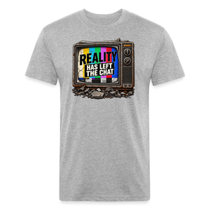 Reality Has Left the Chat – Men's Fitted Retro TV Graphic T-Shirt - heather gray