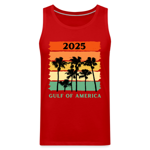 Gulf of America Palm Trees Men’s Premium Tank - red