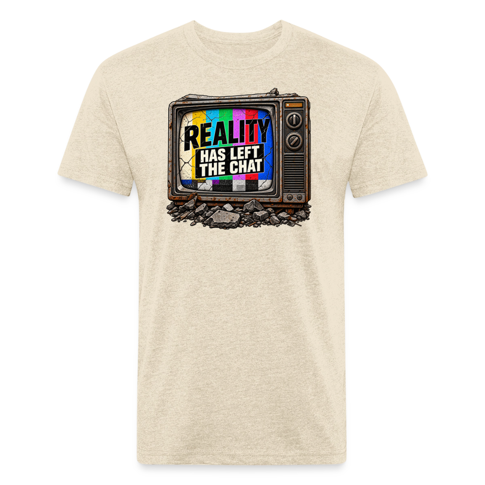 Reality Has Left the Chat β Men's Fitted Retro TV Graphic T-Shirt - heather cream