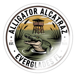 Alligator Alcatraz Everglades, Florida Sticker - white glossy