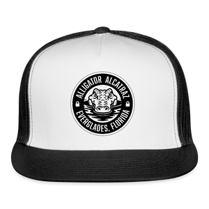 Alligator Alcatraz Trucker Hat - white/black
