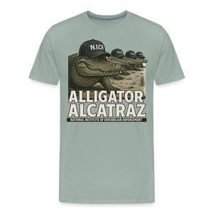 Alcatraz Gator Enforcement Men's Premium T-Shirt - steel green