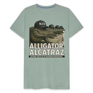 Alcatraz Gator Enforcement Men's Premium T-Shirt - steel green