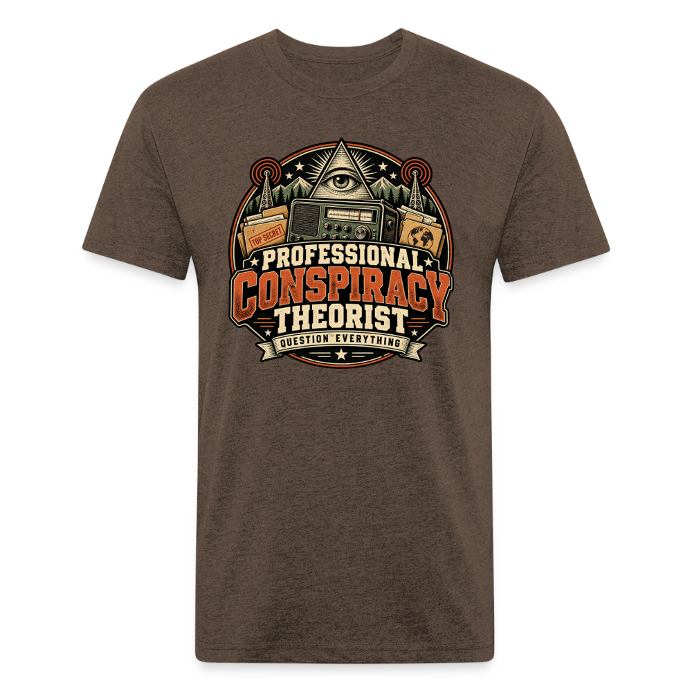 Professional Conspiracy Theorist β Menβs Fitted Graphic T-Shirt - heather espresso