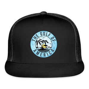Gulf of America Blue Trucker Hat - black/black