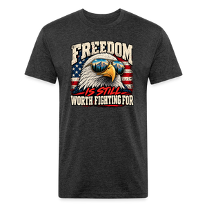 Freedom Is Still Worth Fighting For – Men's Fitted Patriotic T-Shirt - heather black