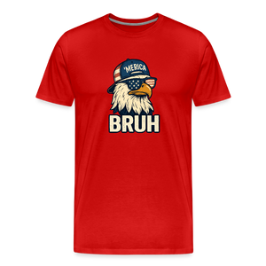 Funny Bruh Patriotic Eagle Men's Premium T-Shirt - red