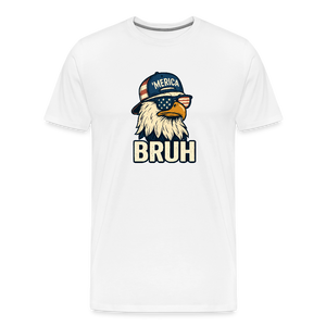 Funny Bruh Patriotic Eagle Men's Premium T-Shirt - white