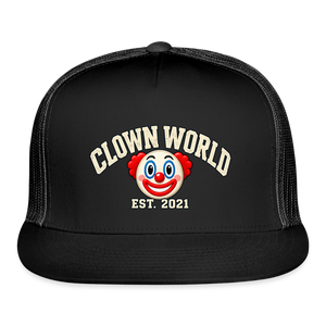 Clown World Est. 2021 Classic Trucker Hat - black/black