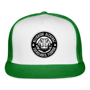Alligator Alcatraz Trucker Hat - white/kelly green