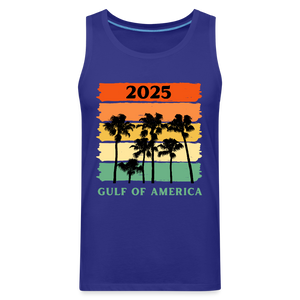 Gulf of America Palm Trees Men’s Premium Tank - royal blue