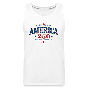 America 250 Years Freedom Retro Americana Graphic Men’s Premium Tank - white