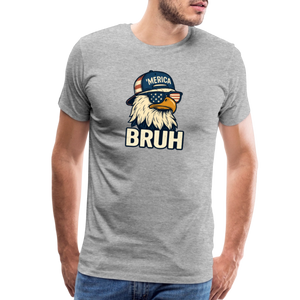 Funny Bruh Patriotic Eagle Men's Premium T-Shirt - heather gray