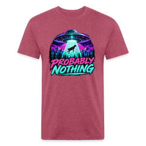 Probably Nothing UFO Alien Abduction – Men's Fitted Graphic T-Shirt - heather burgundy