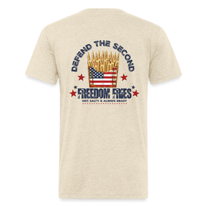 Defend The Second - Freedom Fries Fitted Cotton/Poly T-Shirt by Next Level - heather cream