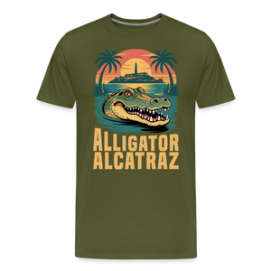Alligator Alcatraz Men's Premium T-Shirt - olive green