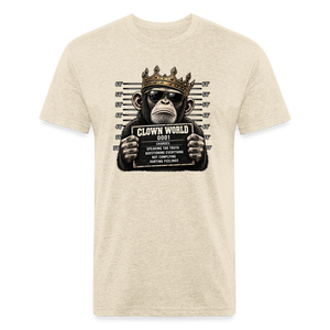 Clown World Mugshot – Men's Fitted Graphic T-Shirt - heather cream