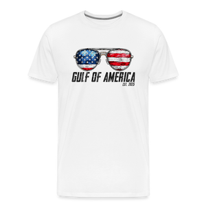 Gulf of America Sunglasses Patriotic Men's Premium T-Shirt - white