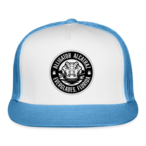 Alligator Alcatraz Trucker Hat - white/blue