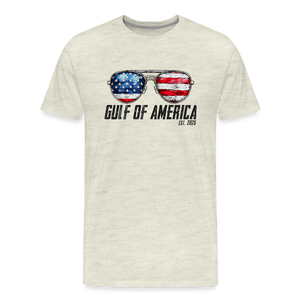 Gulf of America Sunglasses Patriotic Men's Premium T-Shirt - heather oatmeal