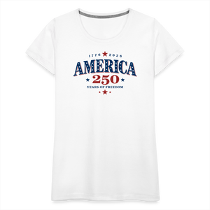 America 250 Years Freedom Retro Americana Graphic Women’s Premium T-Shirt - white