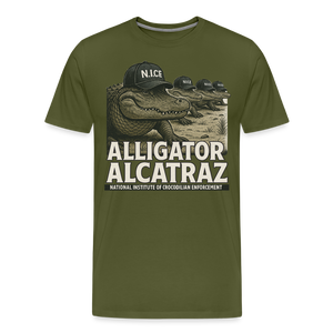 Alcatraz Gator Enforcement Men's Premium T-Shirt - olive green