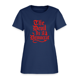 The Devil Is A Democrat Women's T-Shirt - blue dusk