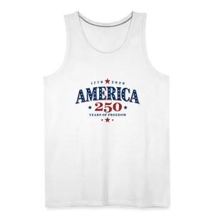 America 250 Years Freedom Retro Americana Graphic Men’s Premium Tank - white